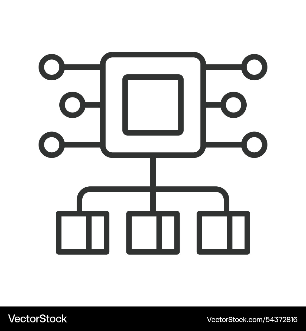 Clustered hosting icon in line design Clustered hosting icon in line design Vector Image