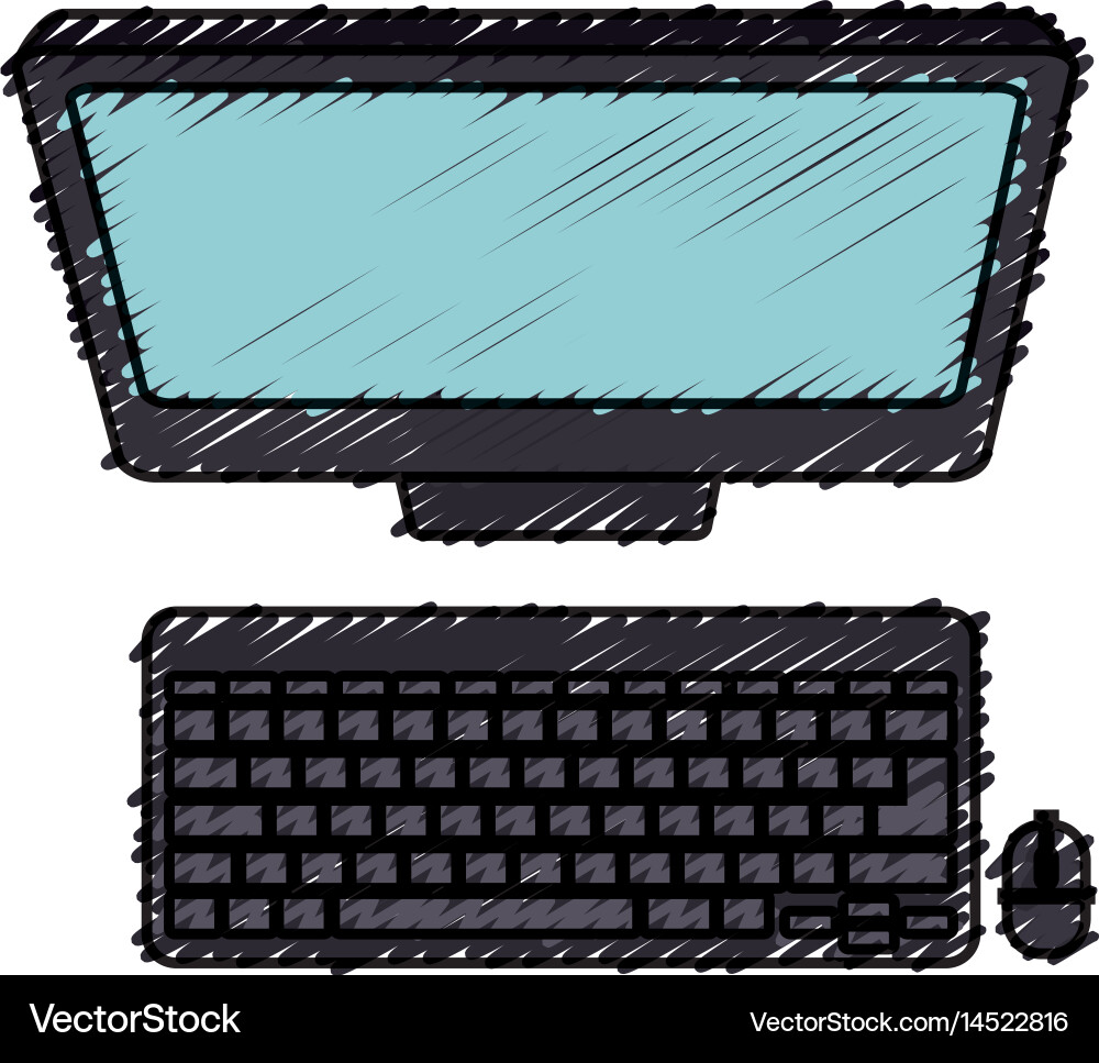 Computer desktop with template icon Vector Image