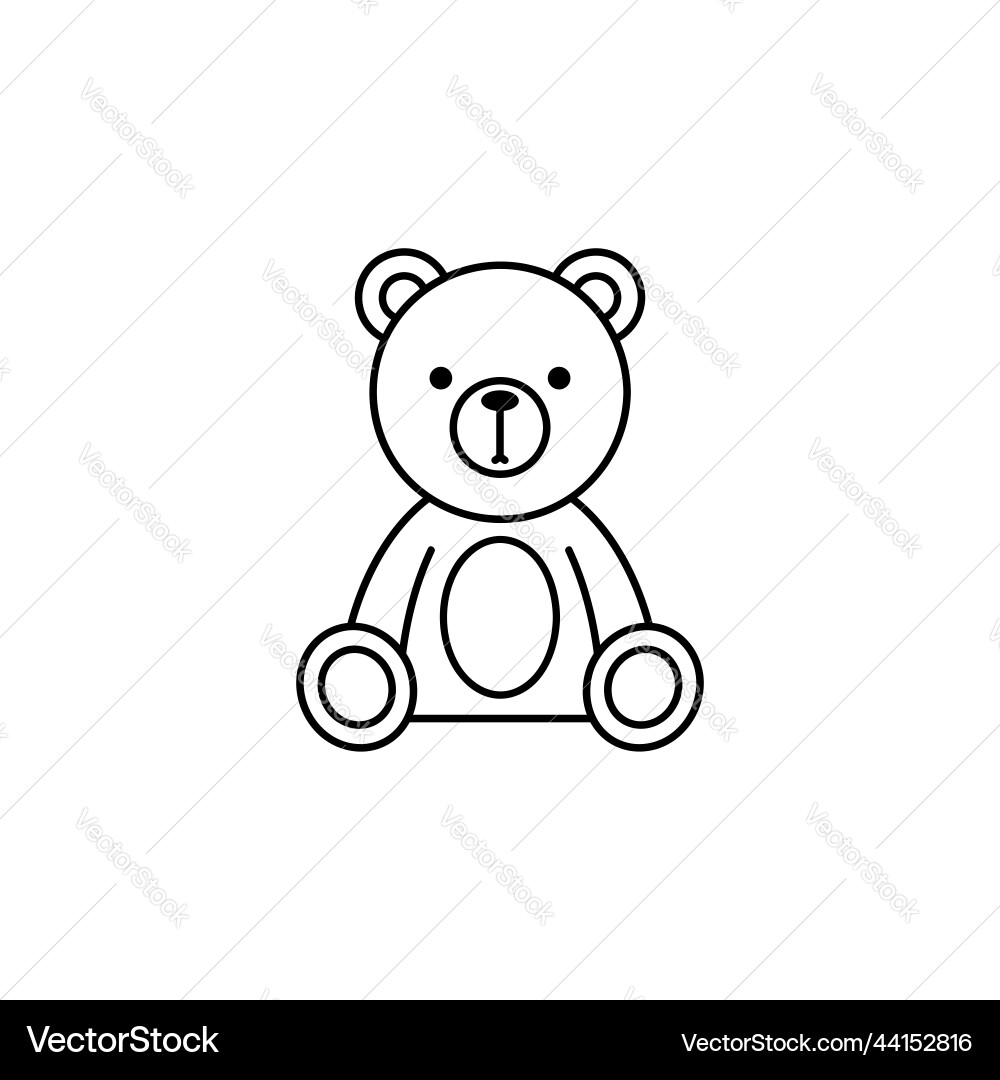 Cute Teddy Bear Icon Vector Image