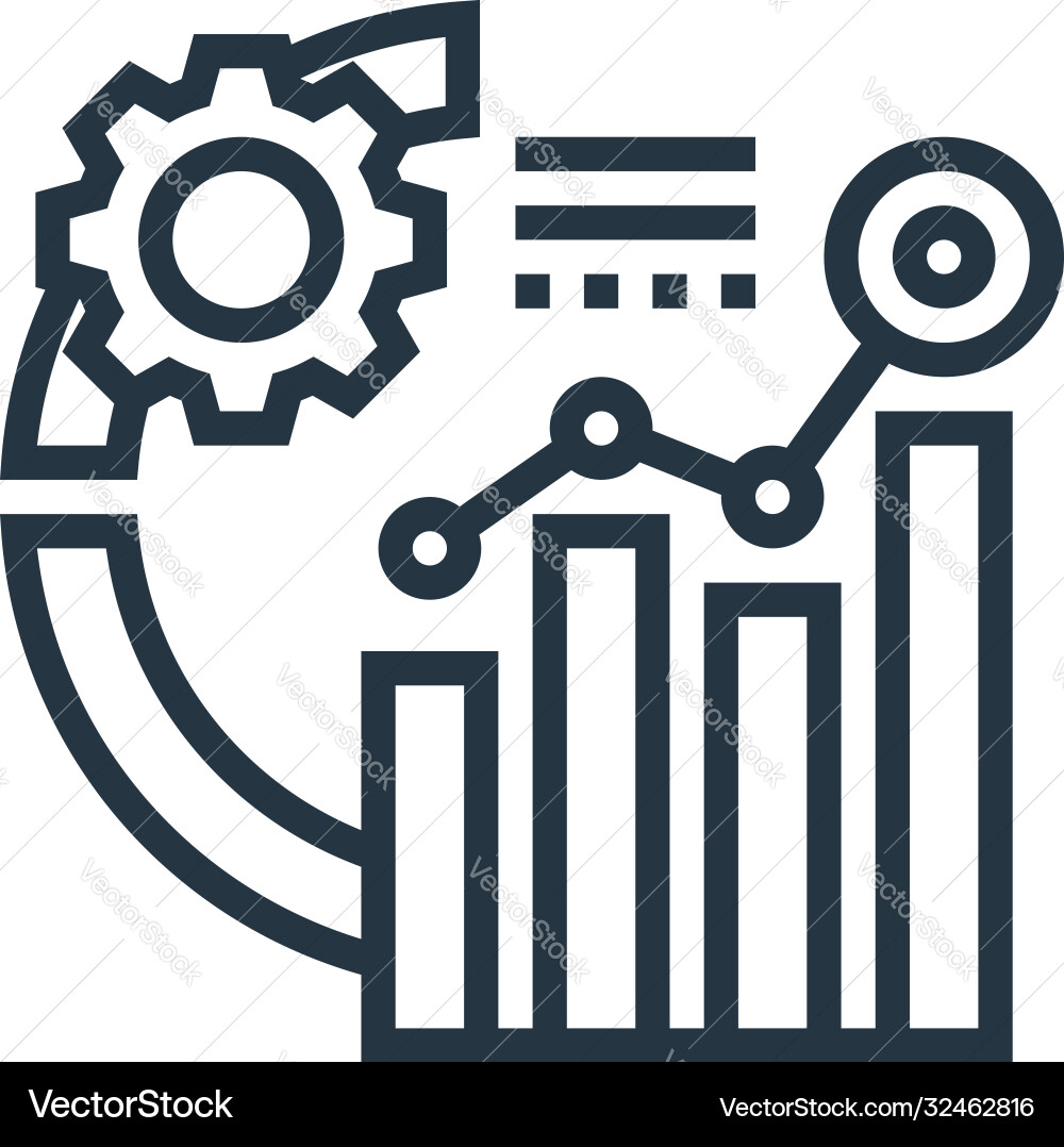 Data Analytics Icon - Thin Line vector image