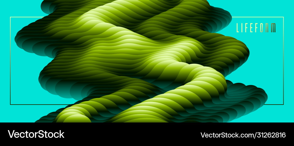 Dimensional bio life form gradient shape element Dimensional bio life form gradient shape element vector image
