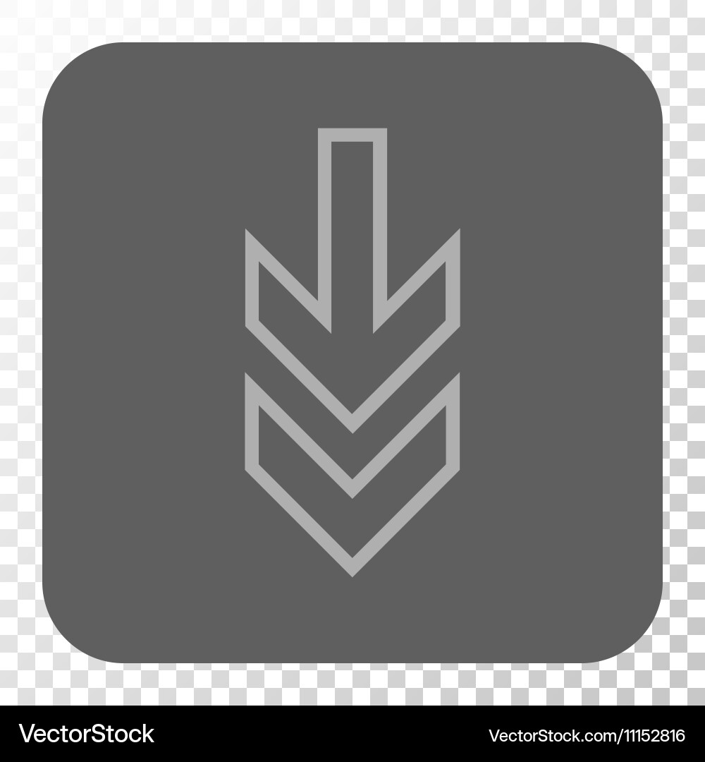 Direction down rounded square button vector image