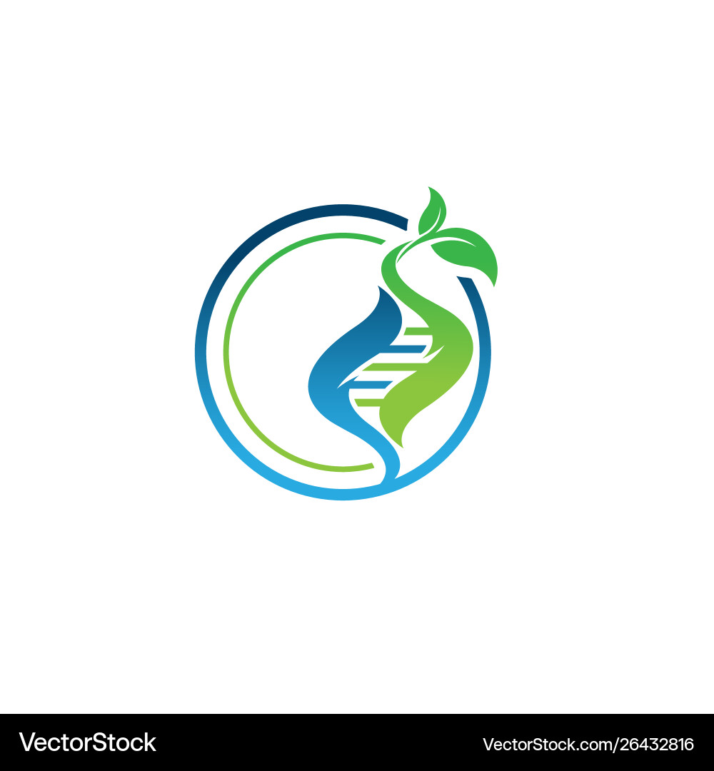 Dna or rna helix isolated icons with leaf Dna or rna helix isolated icons with leaf vector image