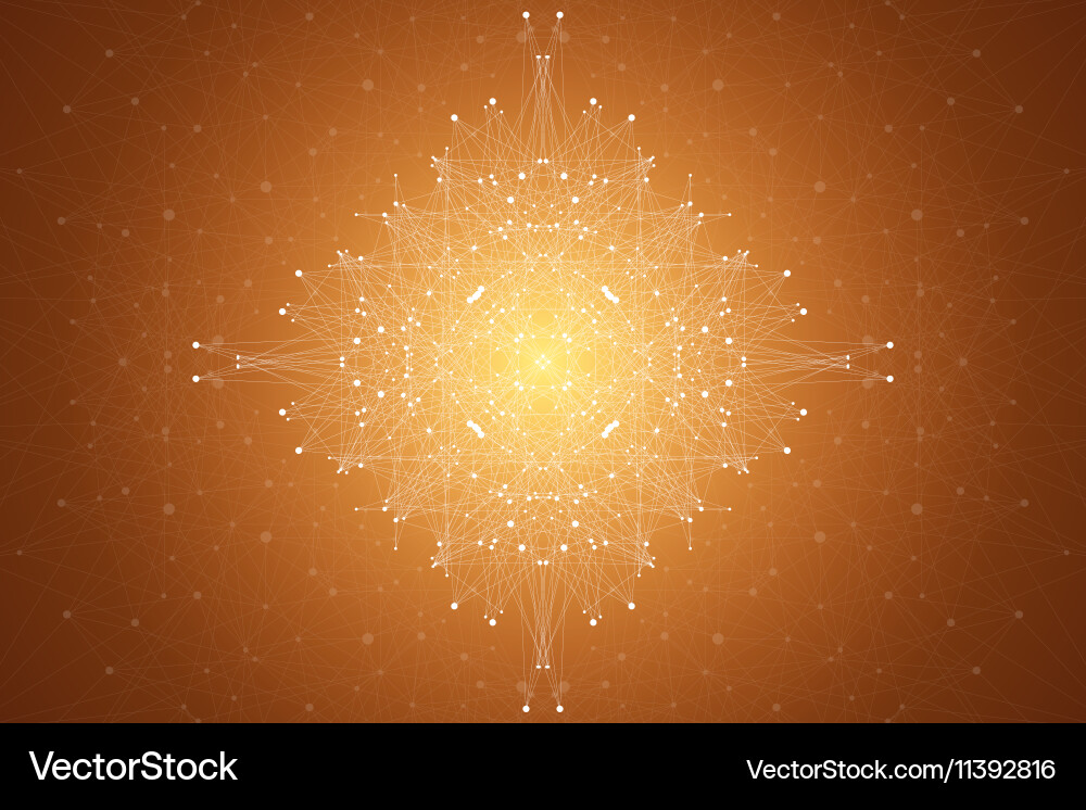 Fractal element with compounds lines and dots big Vector Image