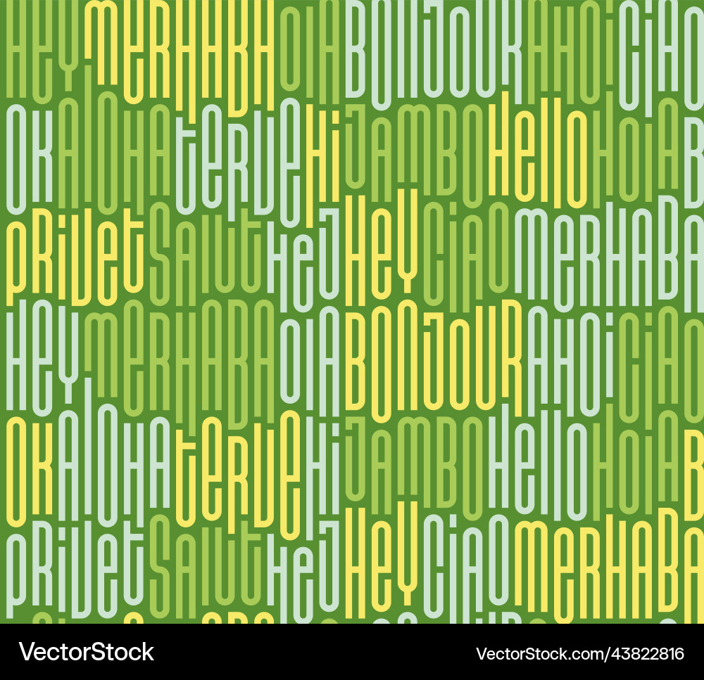 Hello word pattern different language vector image