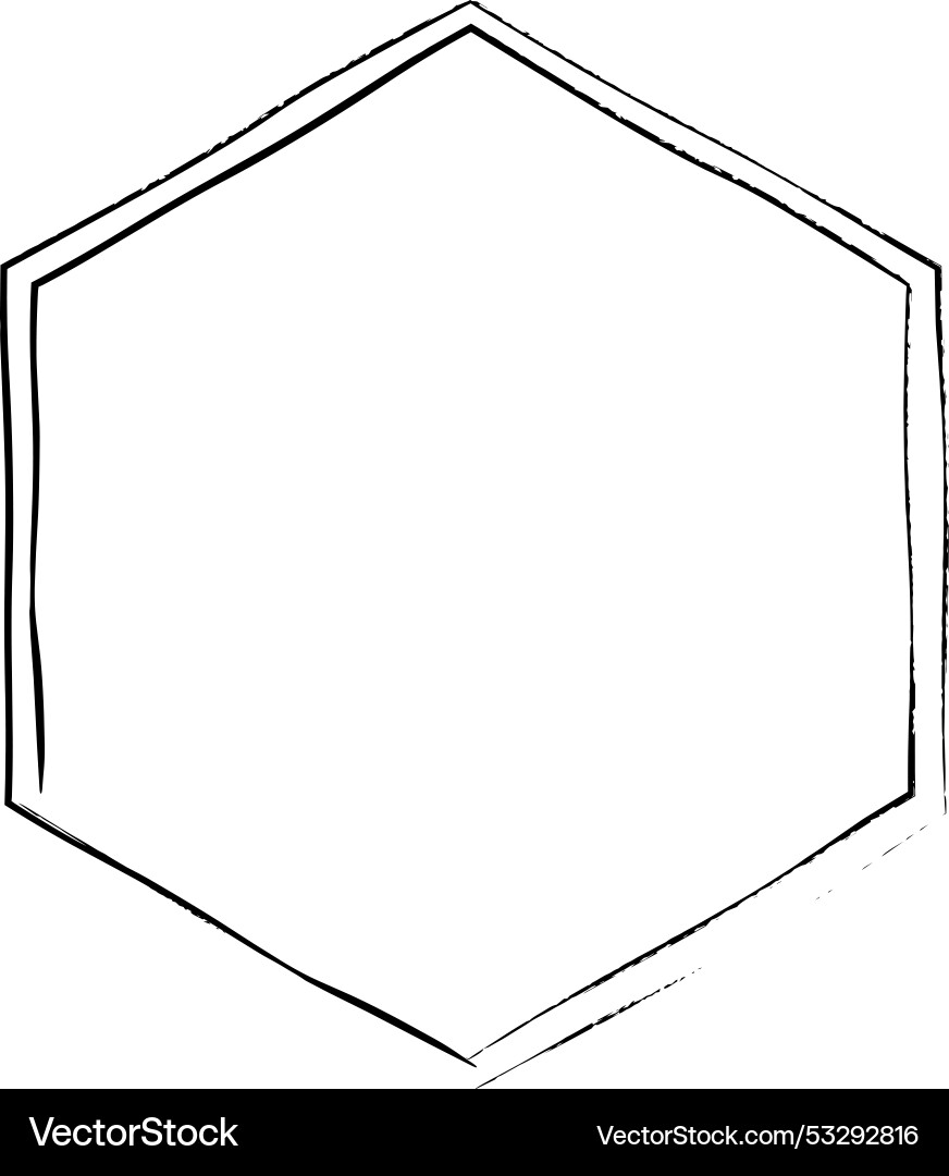 Hexagon grunge texture element frame border shape Hexagon grunge texture element frame border shape vector image