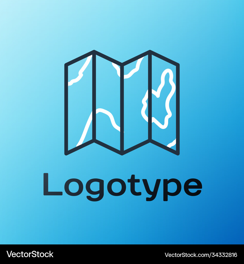 Line location forest on a map icon isolated Vector Image
