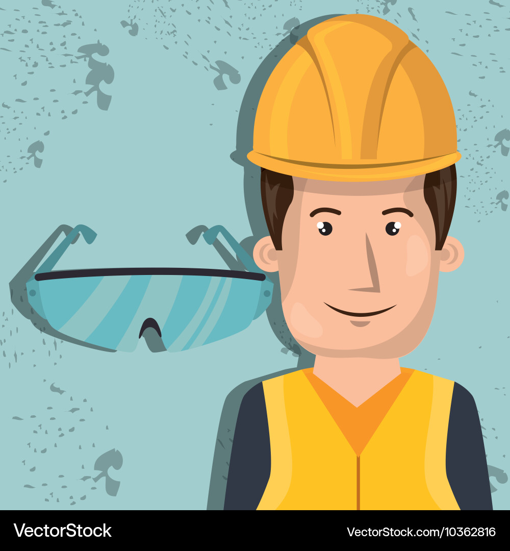 Man worker protection tools icon Vector Image