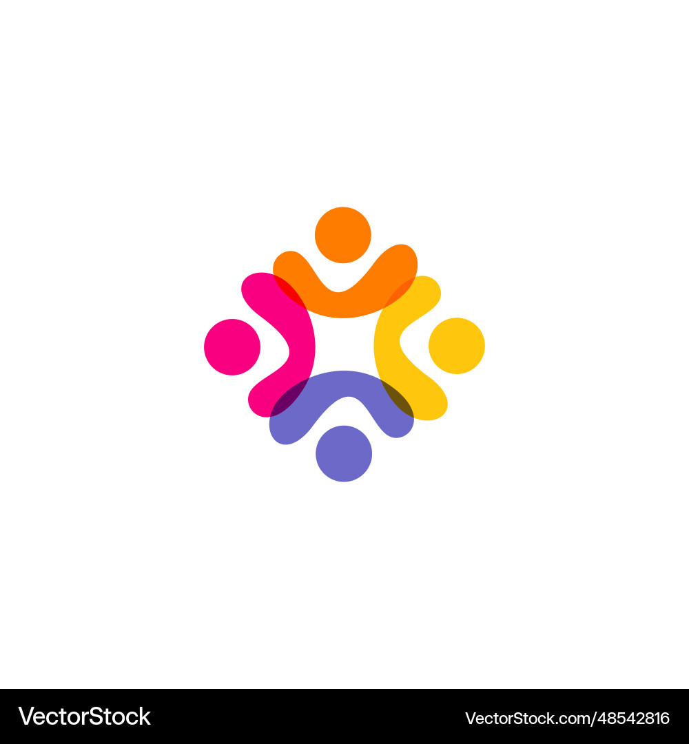 Modern logo design of unity and support Modern logo design of unity and support vector image