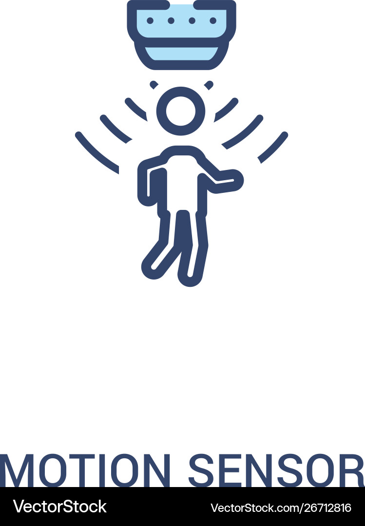Motion sensor concept 2 colored icon simple line Motion sensor concept 2 colored icon simple line vector image