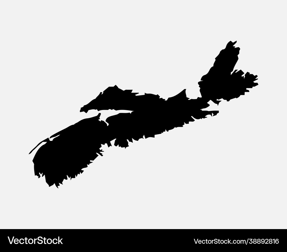 Nova scotia canada map black silhouette Nova scotia canada map black silhouette vector image
