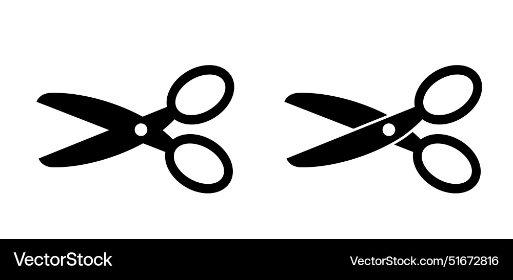 Open and closed scissors or close scissor Vector Image
