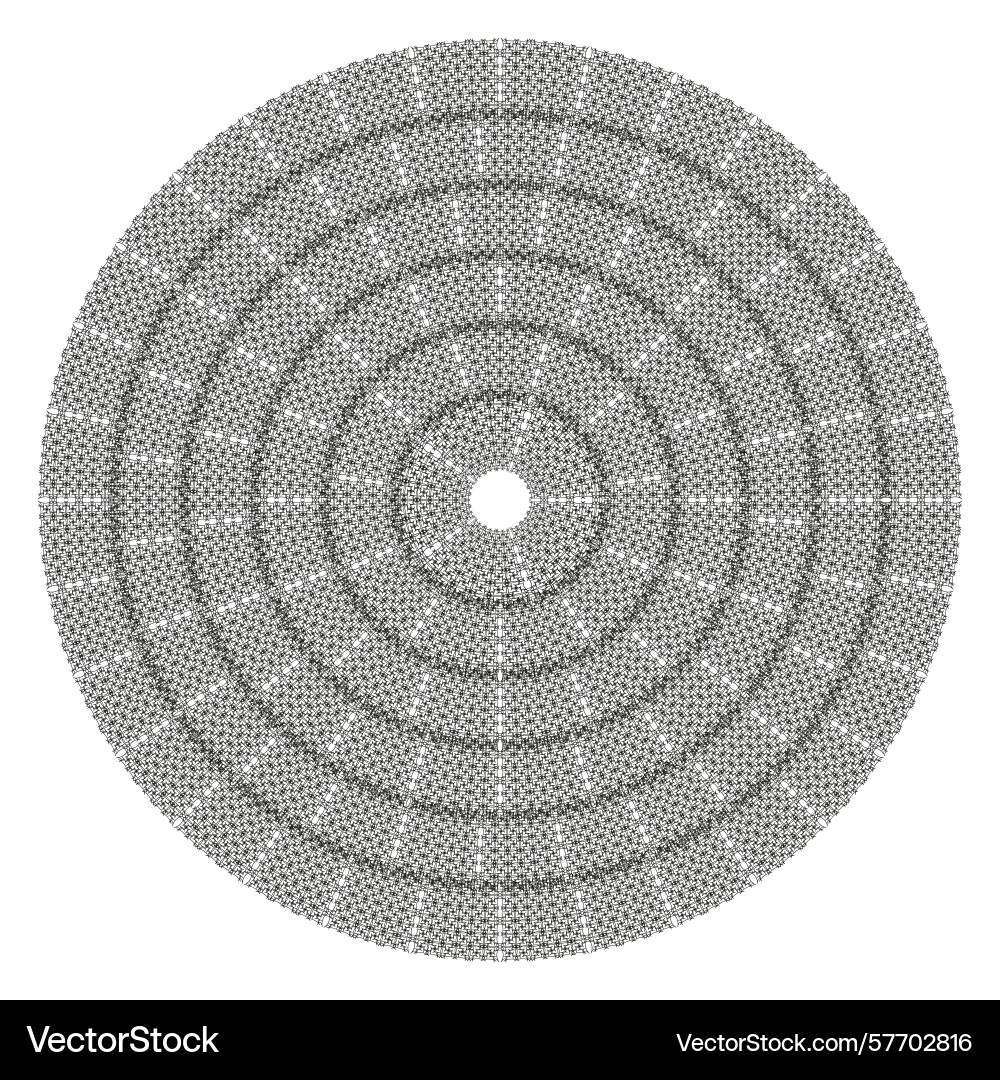 Radial circle grid concentric target design vector image
