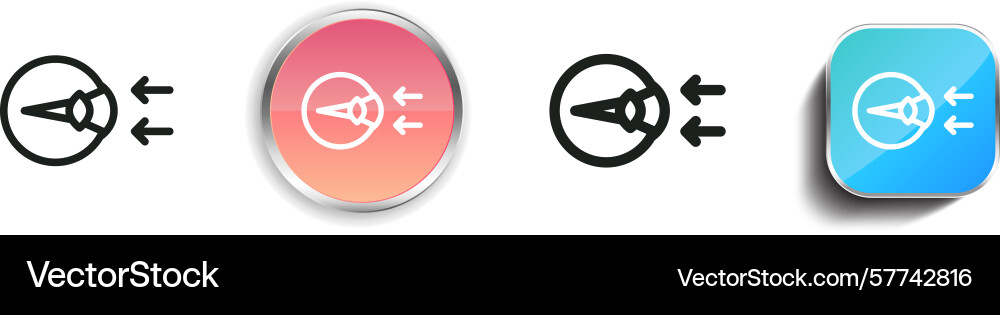 Refraction icon thin linear regular and button Refraction icon thin linear regular and button Vector Image