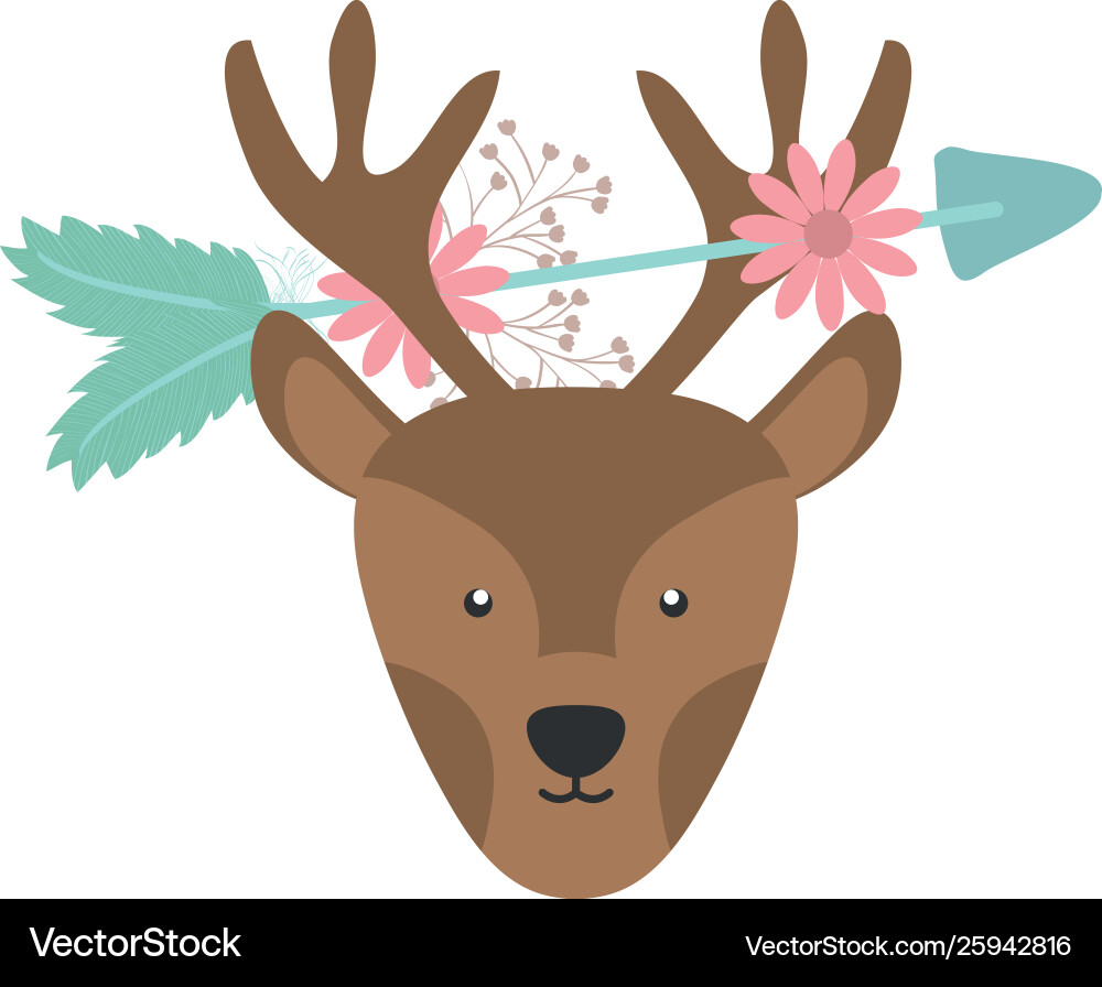 Reindeer with arrow bohemian style character vector image