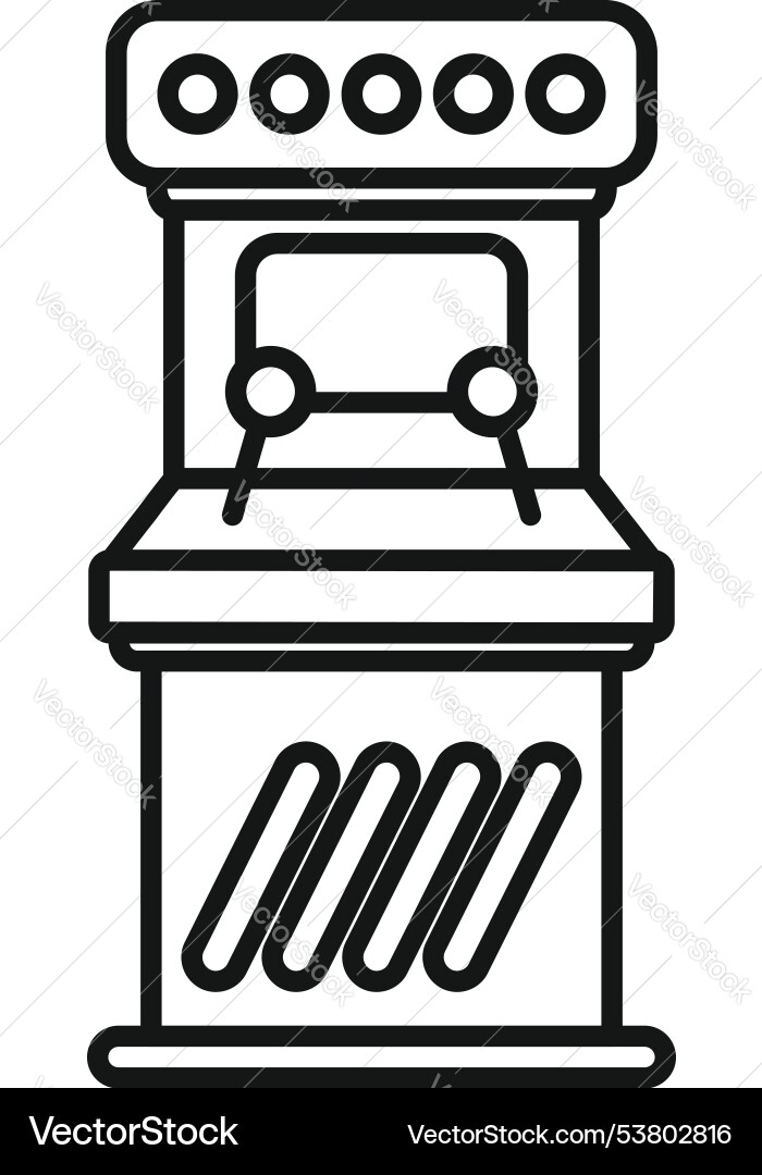 Retro arcade game machine showing gaming Retro arcade game machine showing gaming vector image