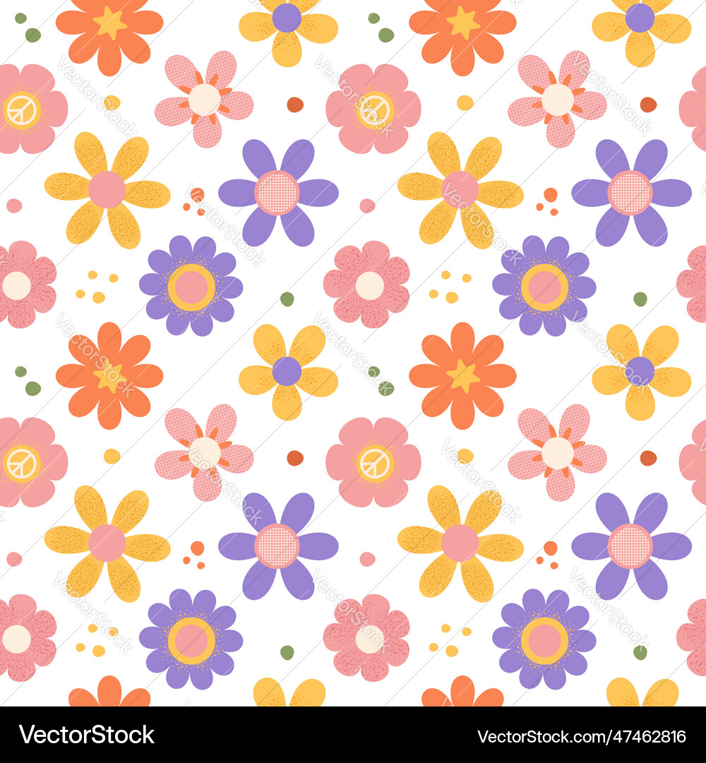 Retro Daisy Flower Pattern Vector Image