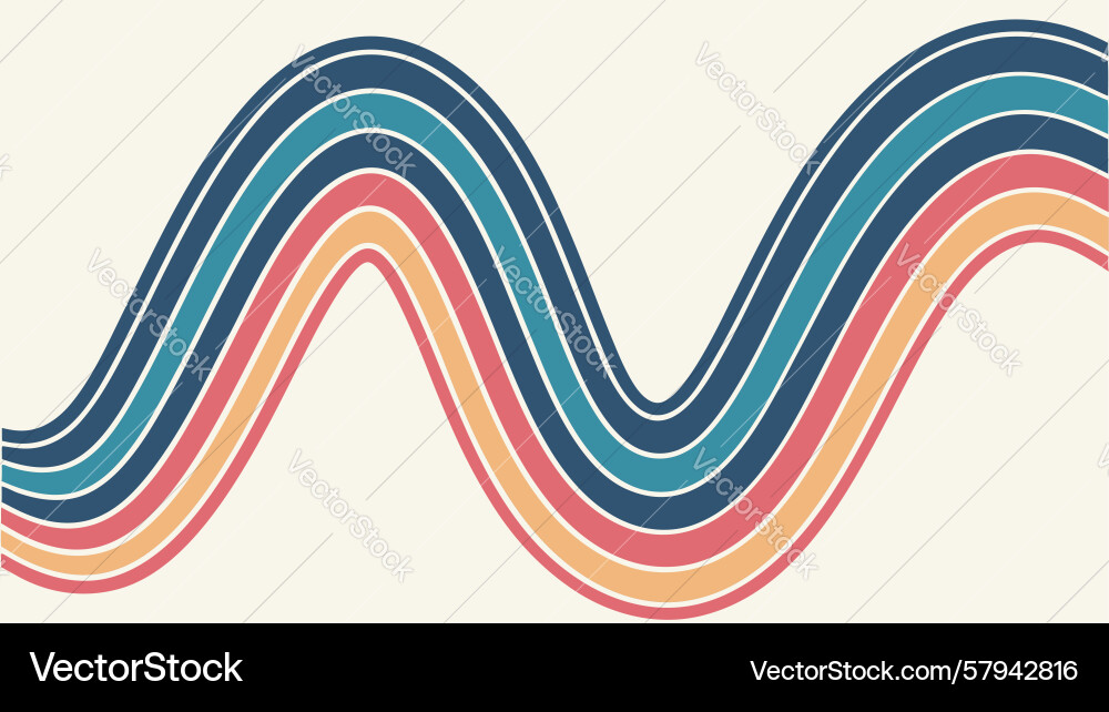 Retro Wavy Lines Pattern Vector Image