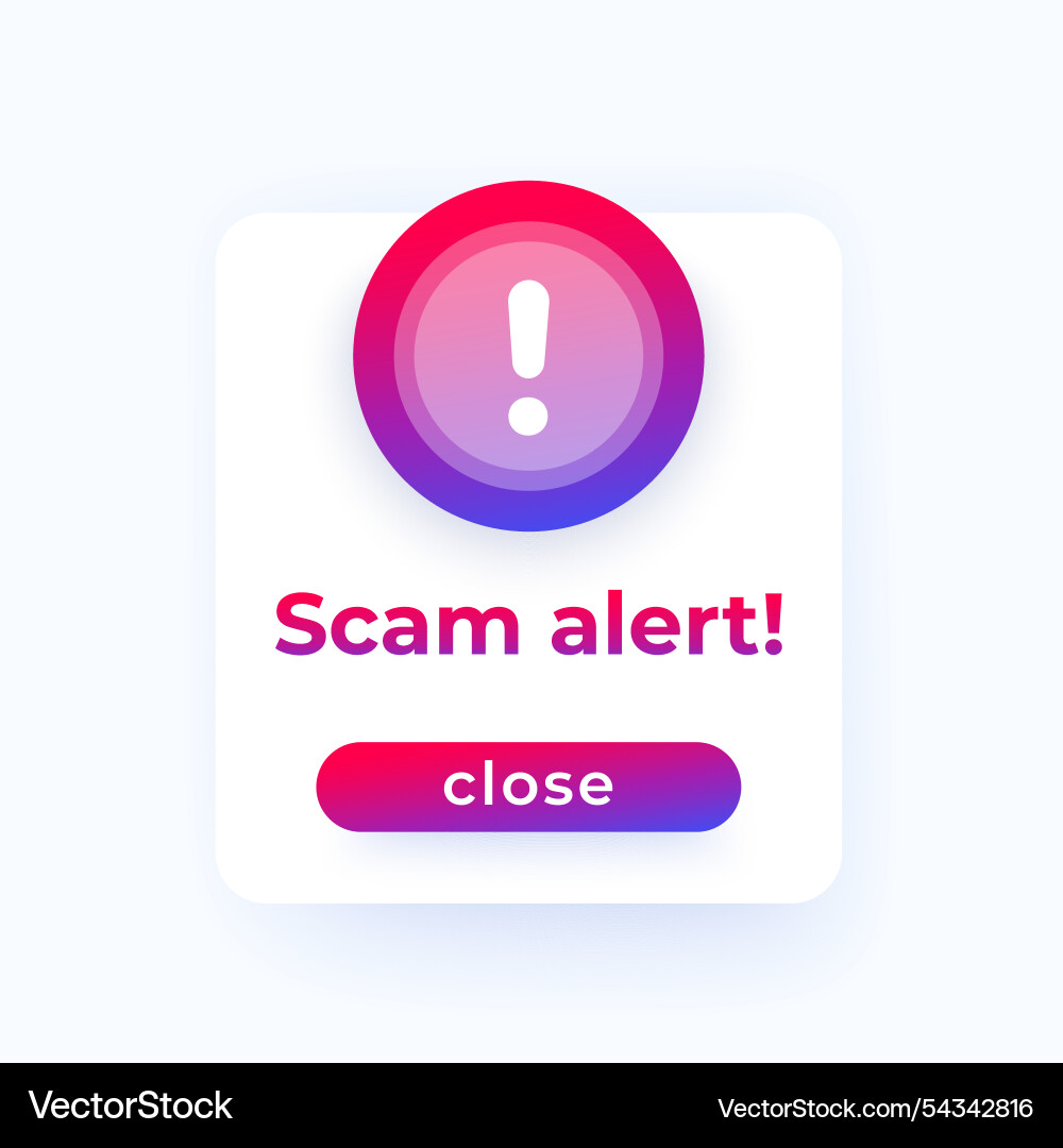 Scam alert ui design Vector Image