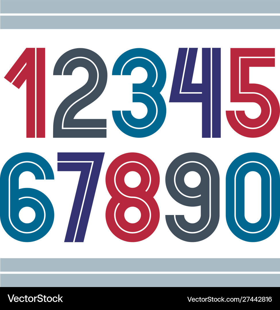 Set numbers made with white lines can be used Set numbers made with white lines can be used vector image