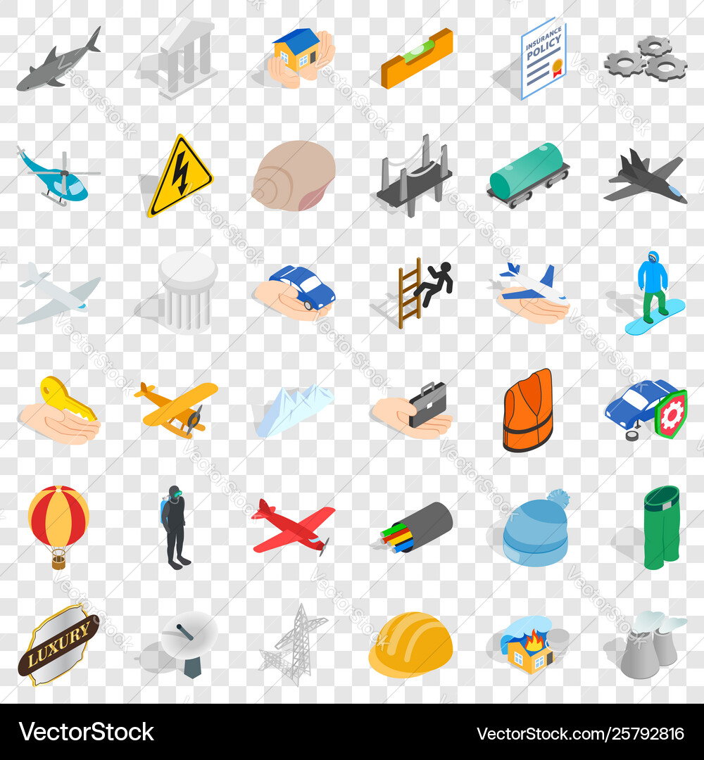 Shell icons set isometric style vector image