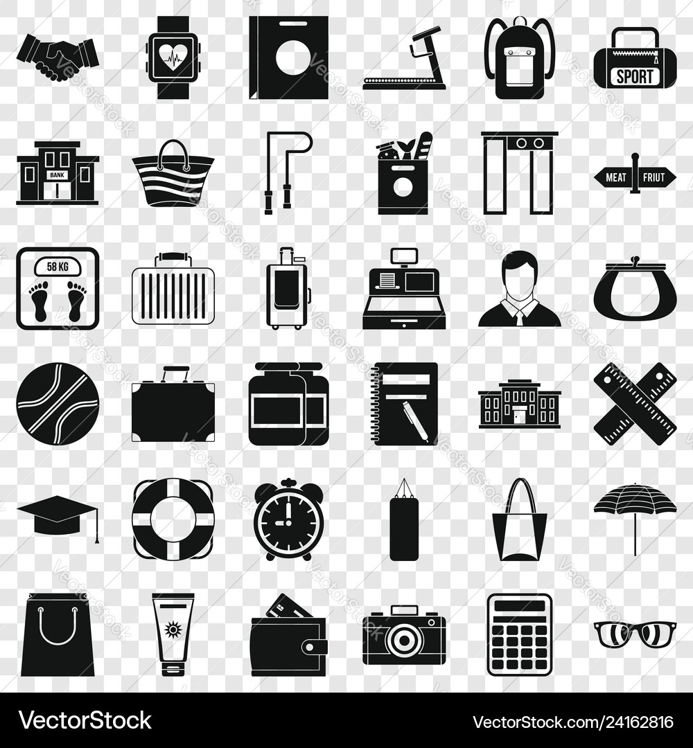 Sporting icons set simple style Sporting icons set simple style Vector Image