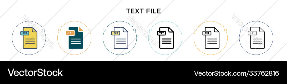 Text file icon in filled thin line outline Vector Image