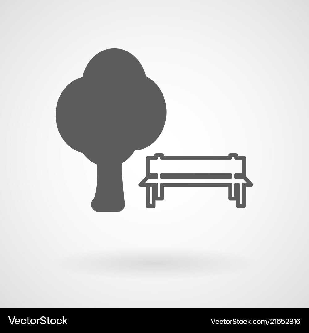 Tree and bench icon Vector Image