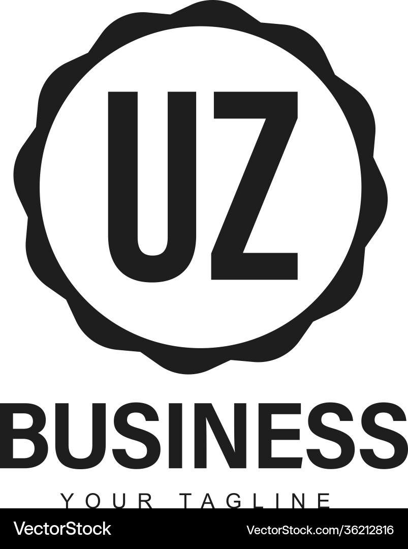 Uz initial a logo design with abstract style Uz initial a logo design with abstract style Vector Image