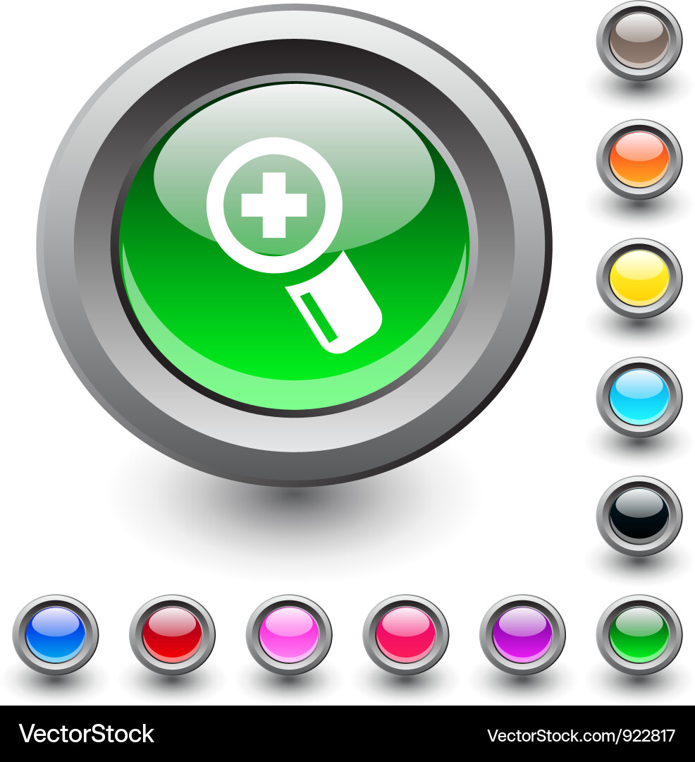 Add round button vector image