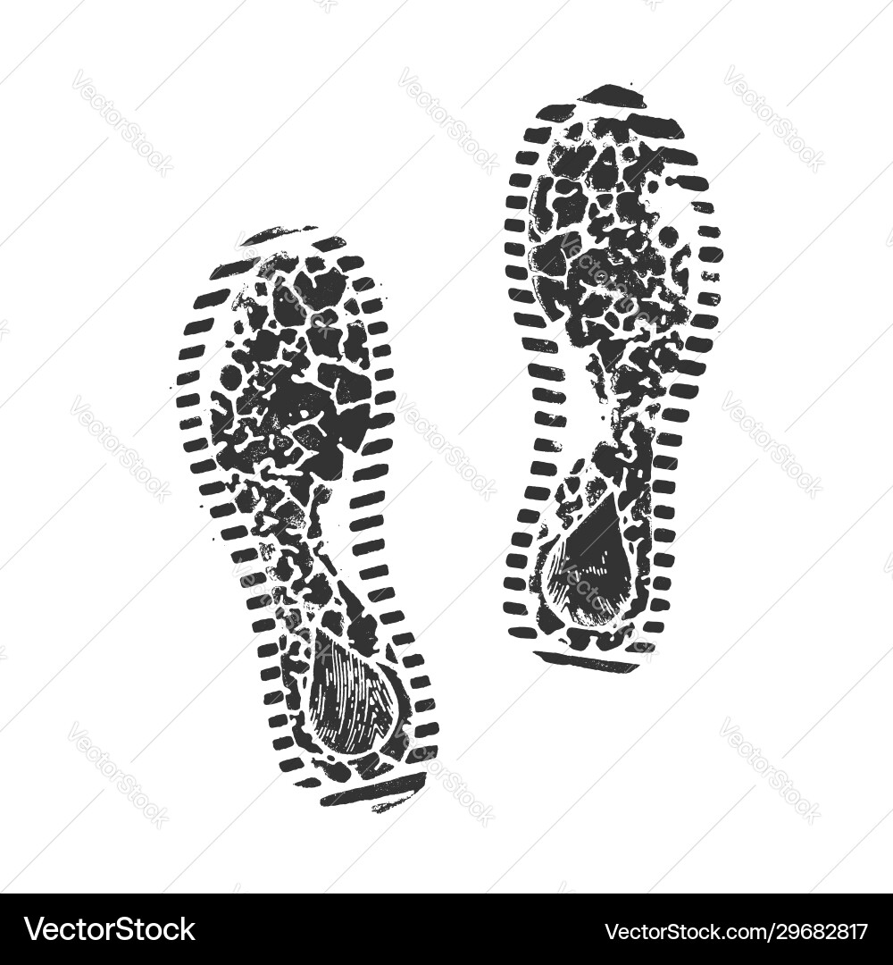 Boot print isolated on white background Boot print isolated on white background Vector Image