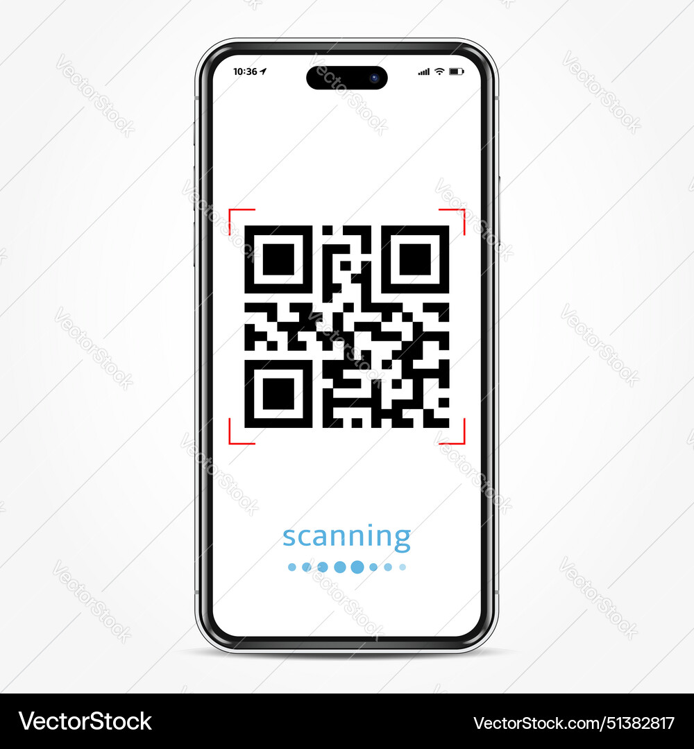 Cellphone mock up with a qr code scanning Cellphone mock up with a qr code scanning vector image