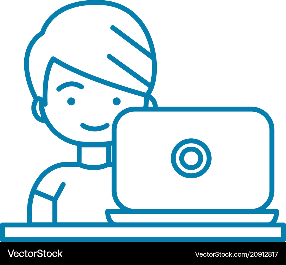 Computer games linear icon concept Computer games linear icon concept vector image