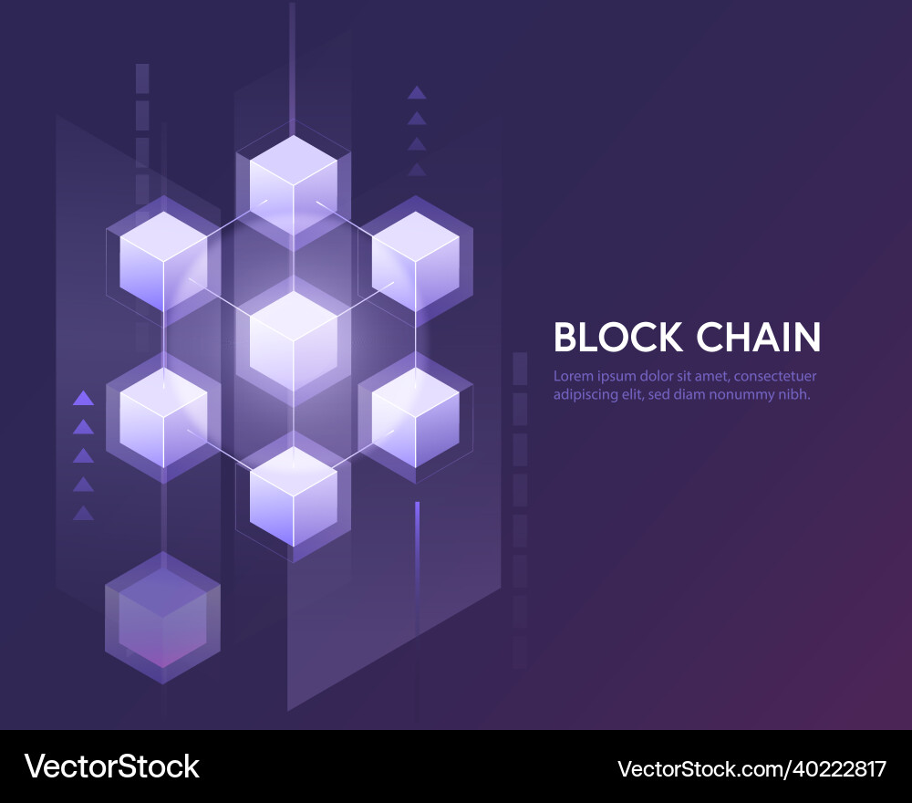 Cryptocurrency and blockchain digital blocks Cryptocurrency and blockchain digital blocks vector image