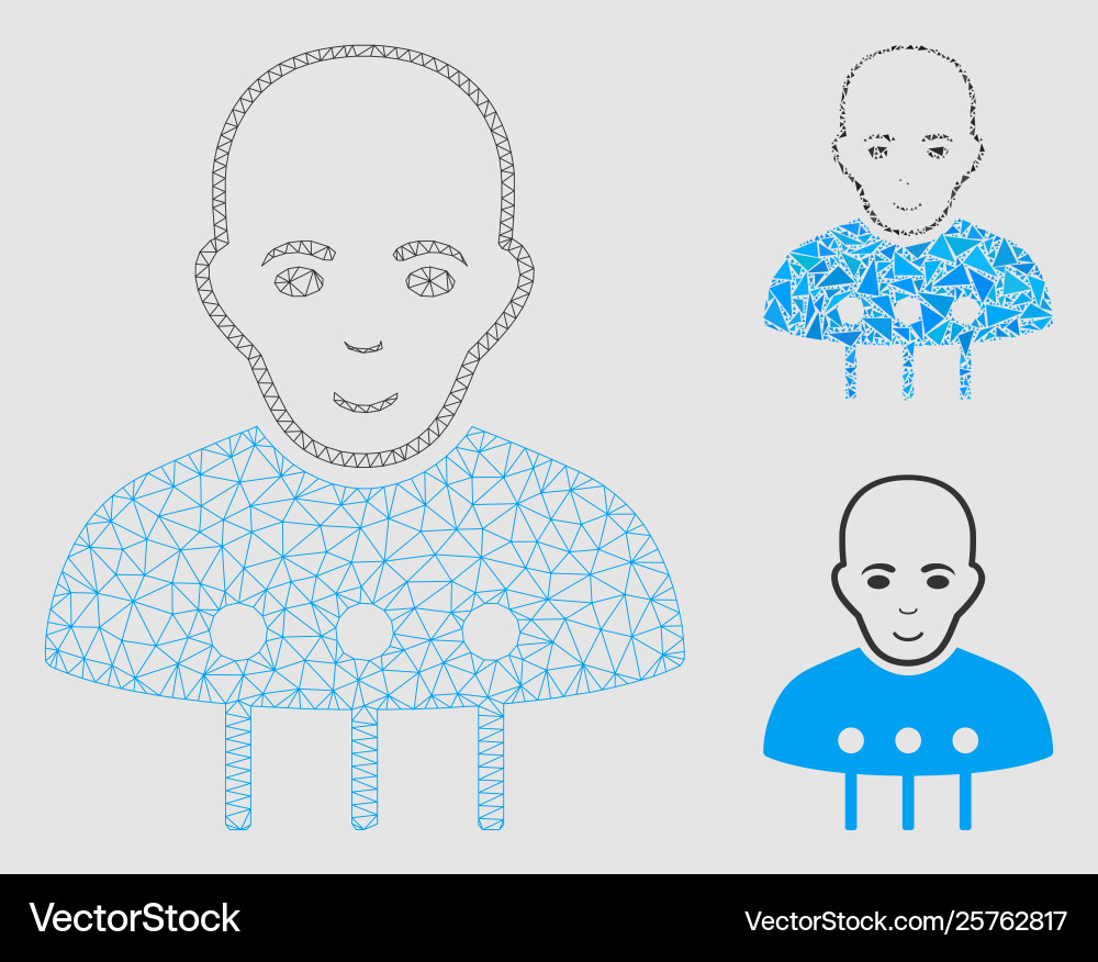 Cyborg interface mesh 2d model and triangle Cyborg interface mesh 2d model and triangle Vector Image