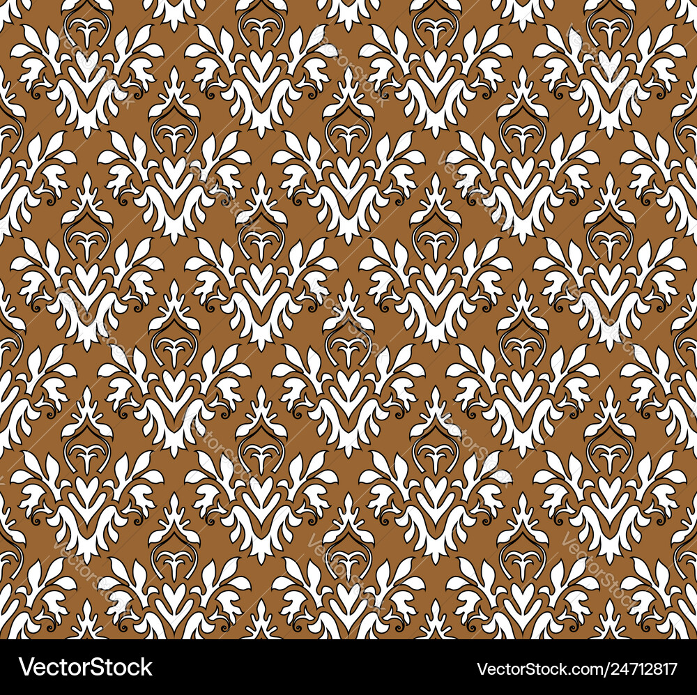 Damask seamless outline pattern Damask seamless outline pattern vector image