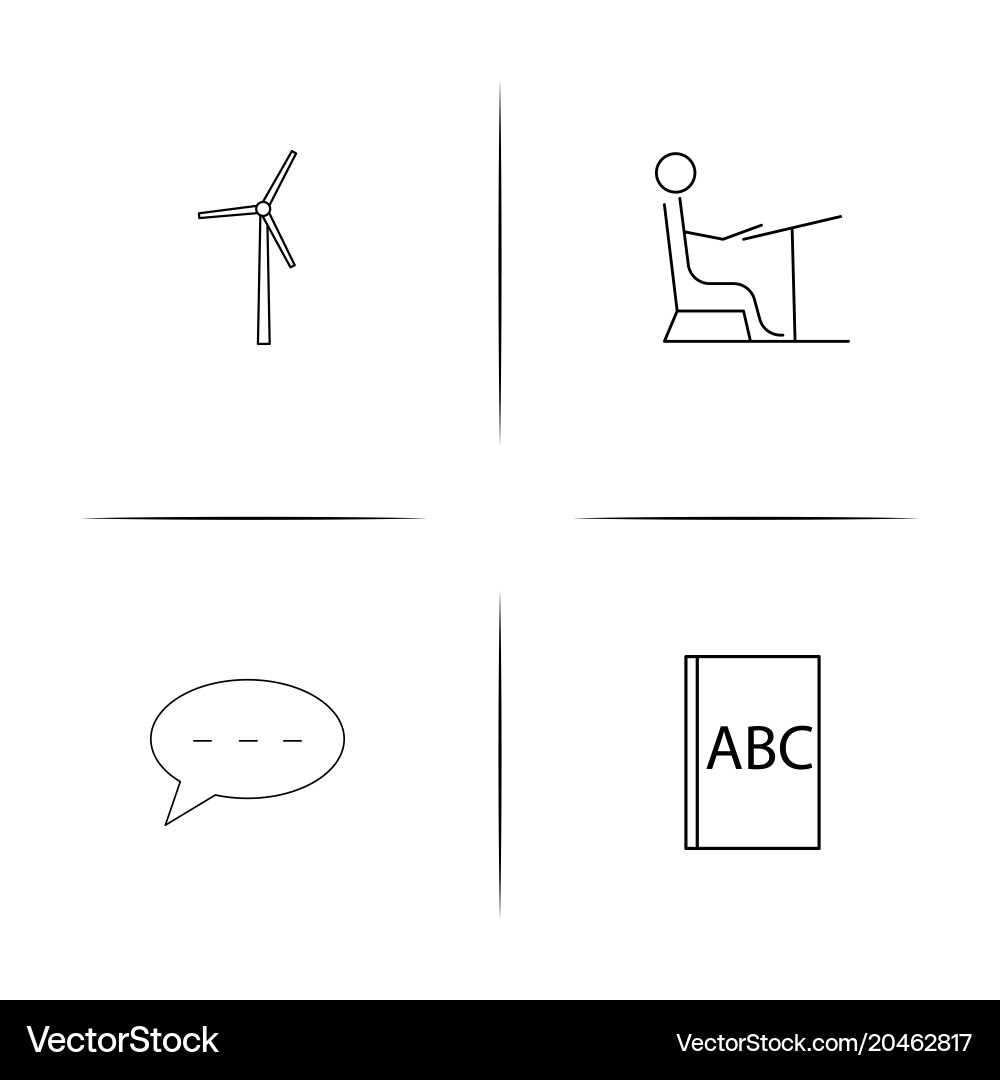 Education and science simple linear icon set Vector Image