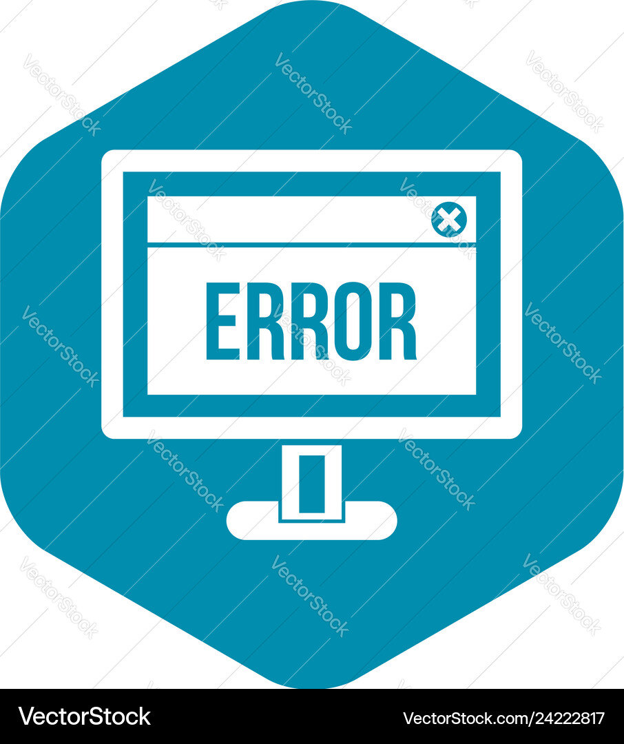 Error sign on a computer monitor icon Error sign on a computer monitor icon vector image