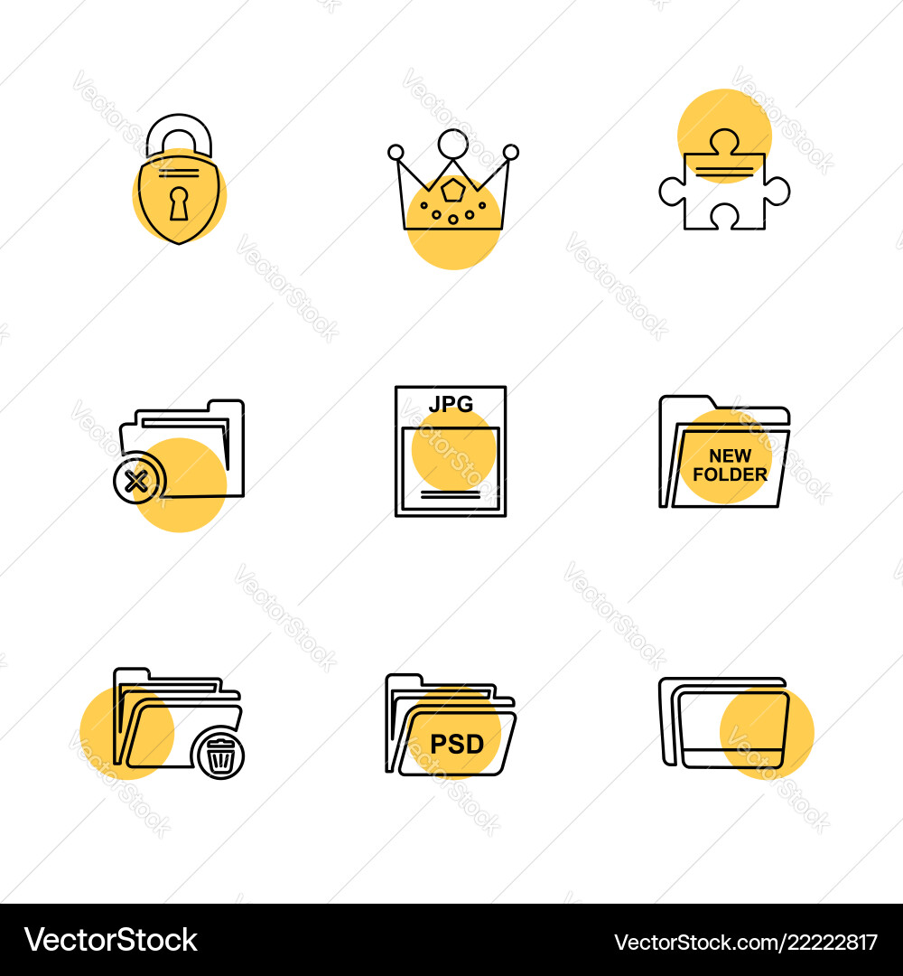 Folder files directory search code eps icons vector image