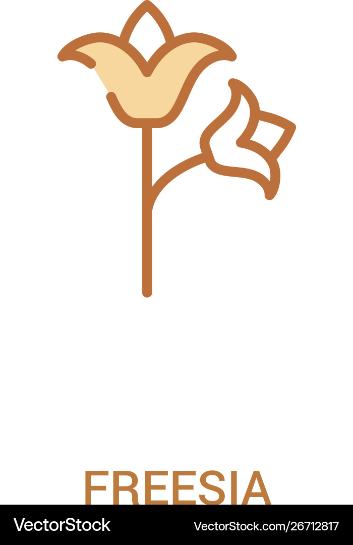 Freesia concept 2 colored icon simple line Freesia concept 2 colored icon simple line vector image