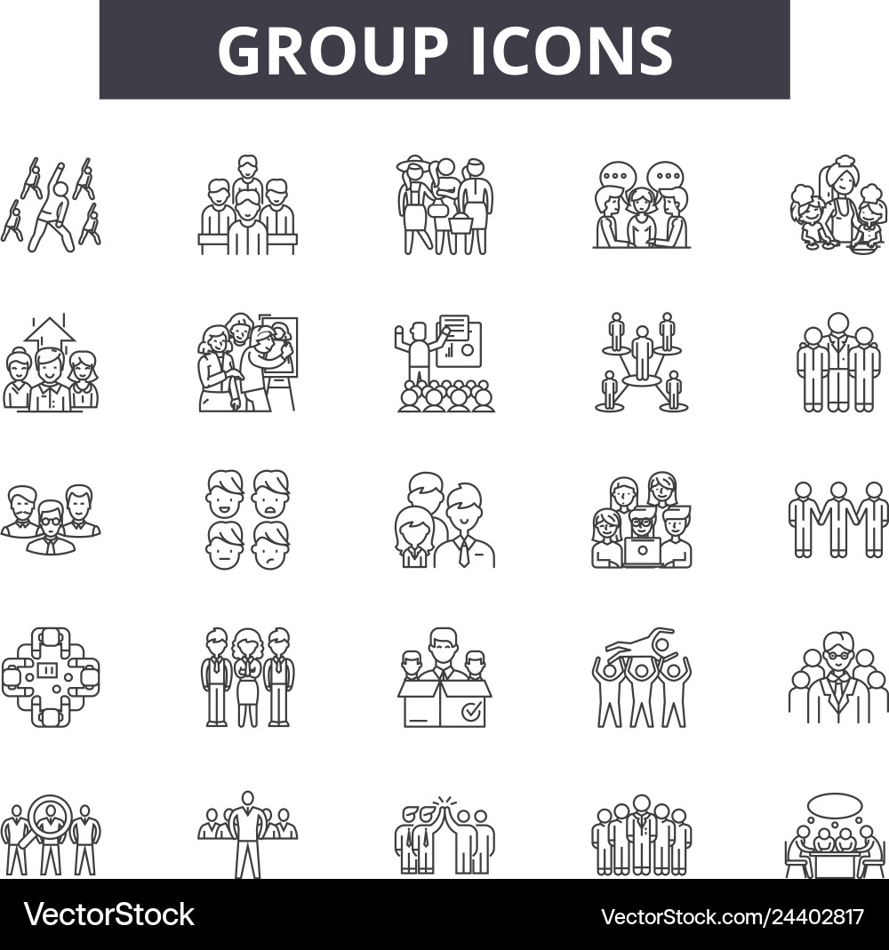 Group line icons for web and mobile design Group line icons for web and mobile design vector image