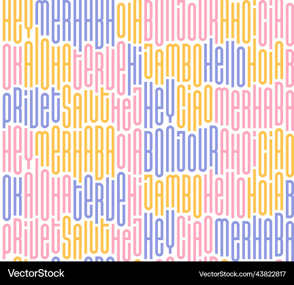 Hello word pattern different language Vector Image