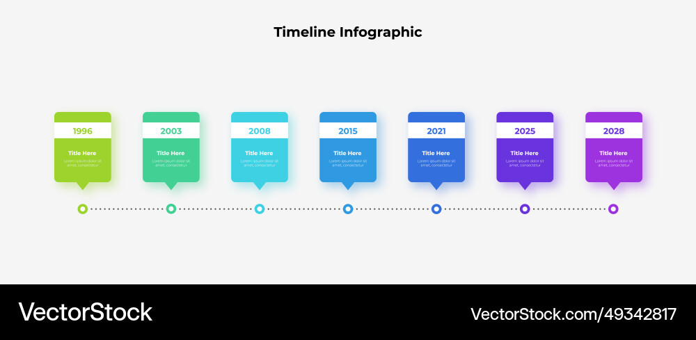 Horizontal progress diagram with 7 elements Horizontal progress diagram with 7 elements vector image