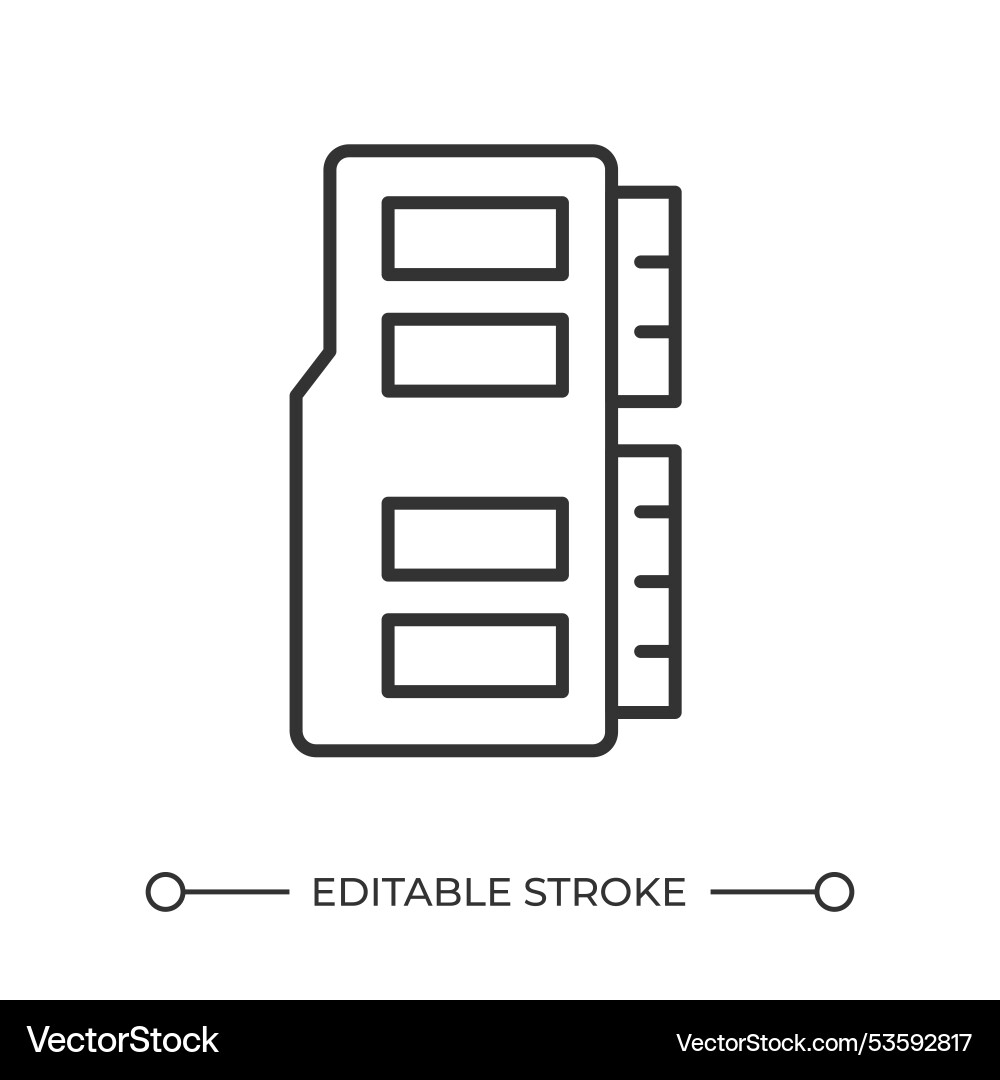 Memory card linear icon Vector Image