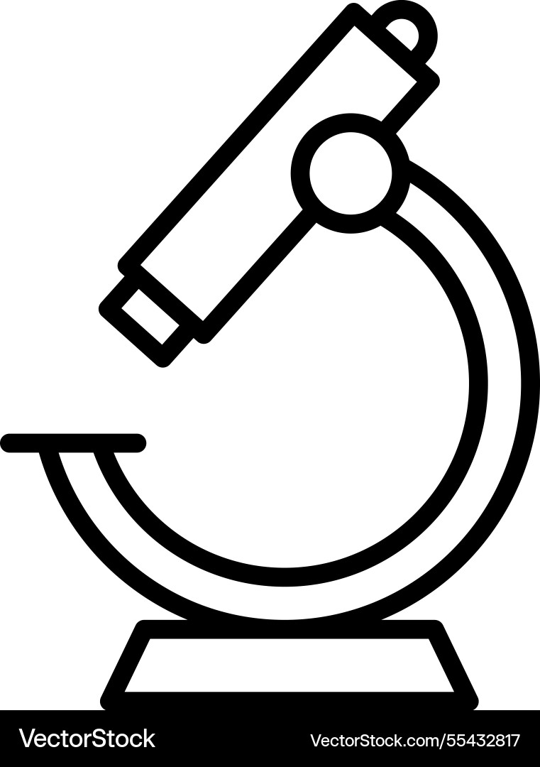 Outline lab microscope Vector Image