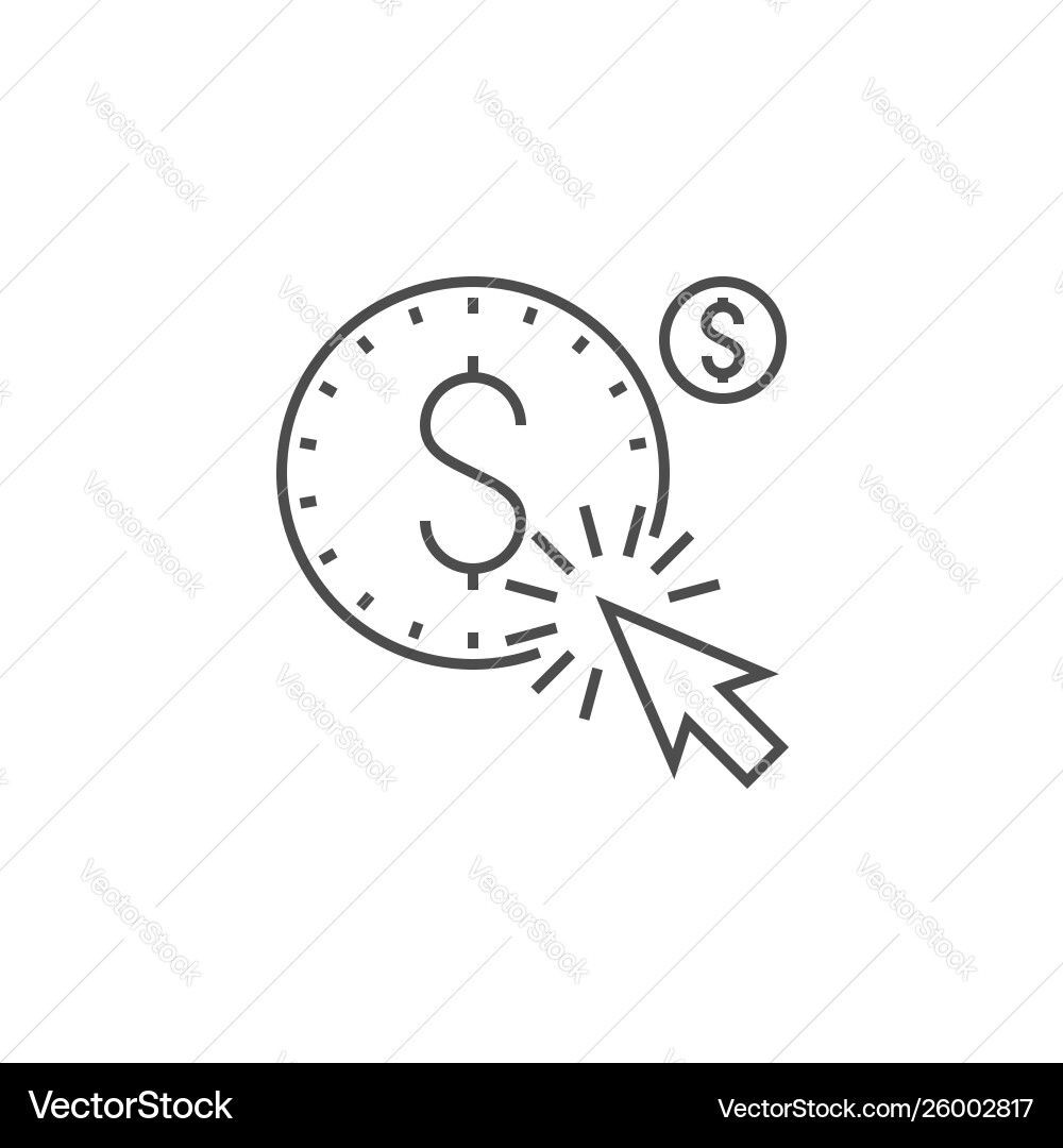 Pay per click line icon Vector Image