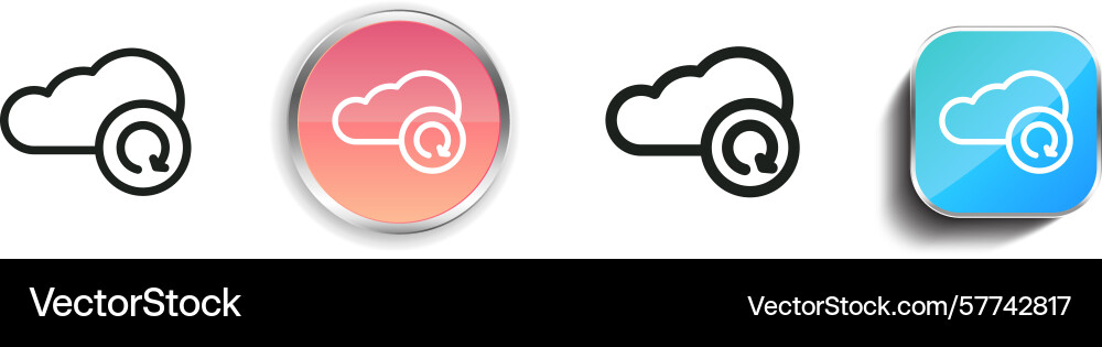 Refresh icon thin linear regular and button style Refresh icon thin linear regular and button style vector image