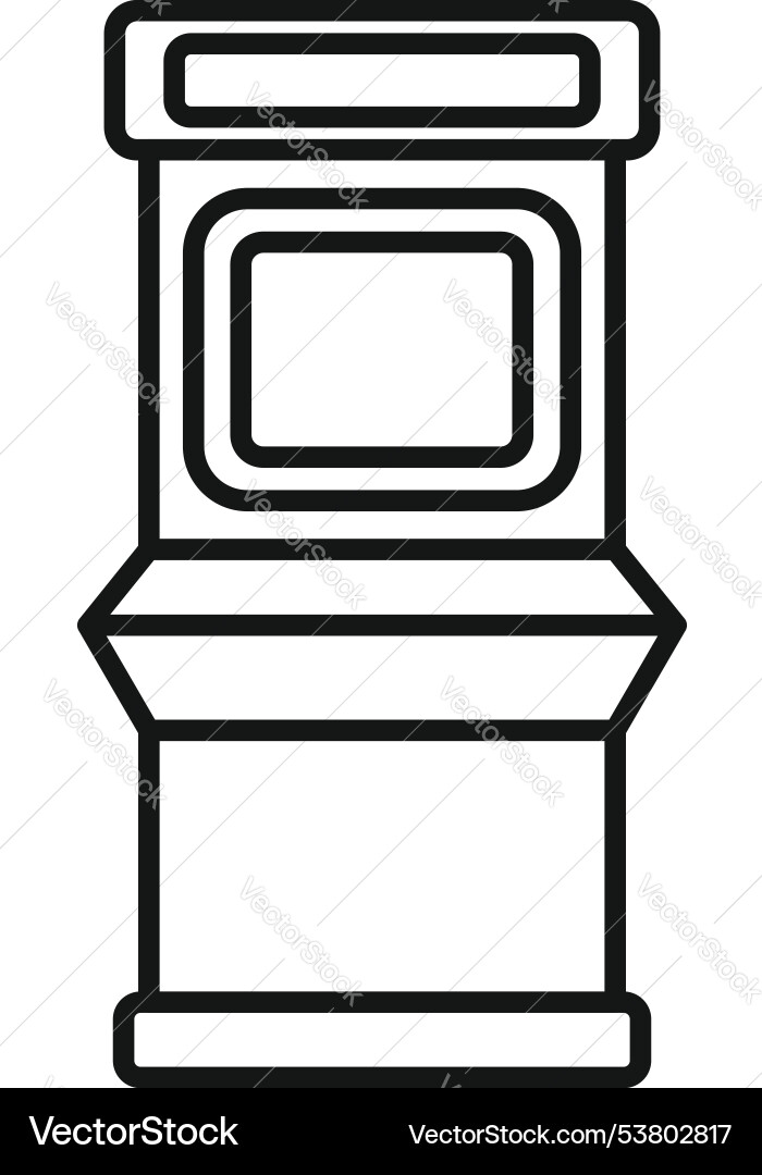 Retro arcade game machine displaying pixelated Retro arcade game machine displaying pixelated vector image