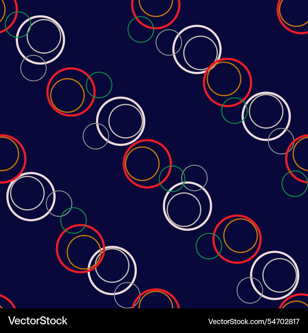 Seamless pattern with colored rings on dark Seamless pattern with colored rings on dark Vector Image