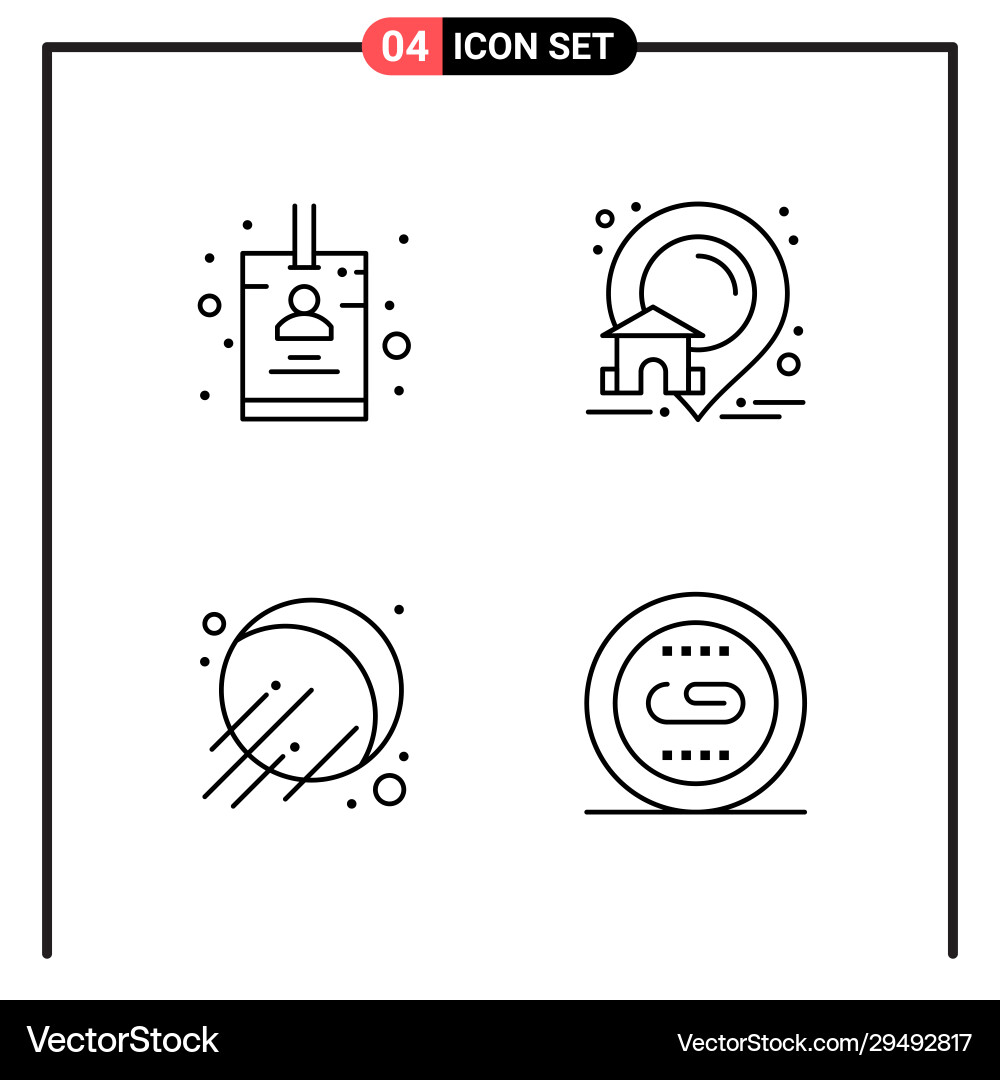 Set 4 line style icons for web and mobile vector image